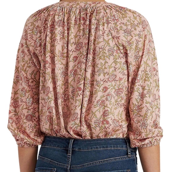 New with Tag Ralph Lauren Chaps Women’s Floral Lace Up Long Sleeve Blouse - Picture 2 of 16